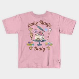 Bake Magic Daily, fun baking magical design Kids T-Shirt